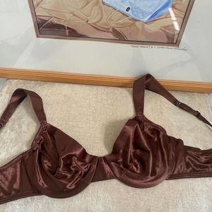 Vintage Victoria’s Secret Brown Satin Second Skin Bra Size 34B